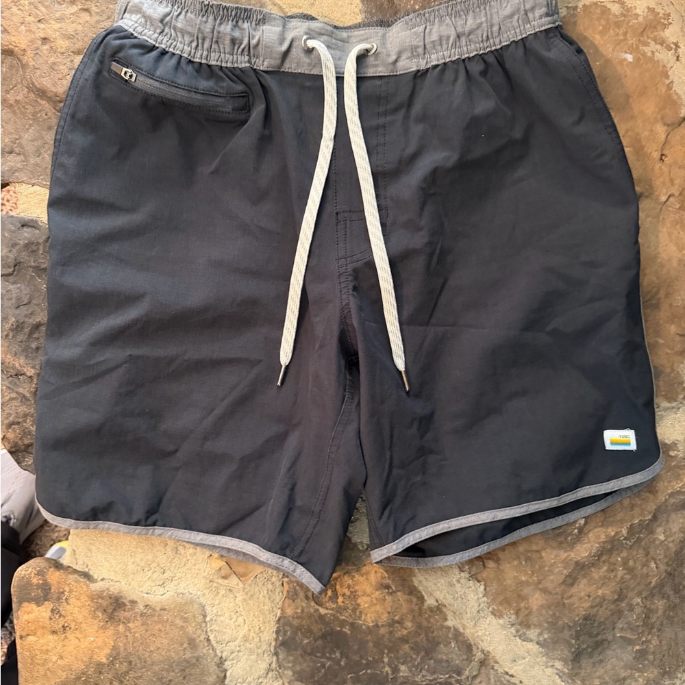 Vuori black and Light Gray Drawstring Shorts